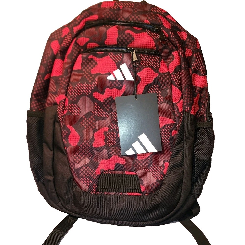 Adidas Fundare Backpack, Nomad Digi Camo Vivid Red-Black School/Sports/Travel